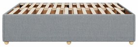 Estrutura de cama sem colchão 140x190 cm tecido cinzento-claro