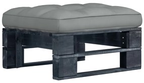 vidaXL Otomana de paletes para jardim pinho impregnado a preto