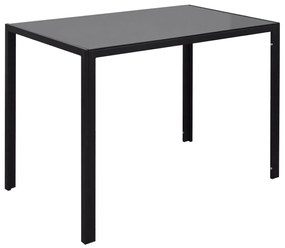 Conjunto de mesa de jantar de 7 peças preto e branco