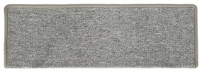 Tapete/carpete para escadas 15 pcs 65x21x4 cm branco e cinzento