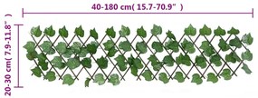  Treliça de videira artificial extensível 5 pcs 180x20 cm verde