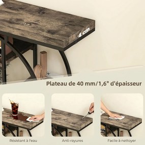 Mesa Consola de Entrada, 100 x 30 x 81,5 cm, 6 Prateleiras de Arrumação, Castanho Rústico