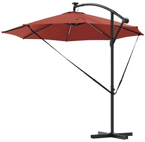 Guarda-sol de Bananeira Cantilever Terracota 294 x 294 x 248 cm