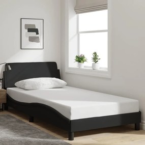 Estrutura de cama sem colchão 100x200 cm tecido preto