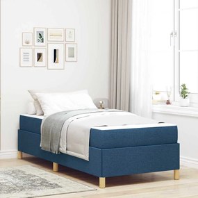 vidaXL Cama Box Outros Azul e Branco 90 x 190 cm tecido