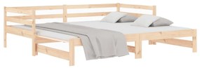 Estrutura sofá-cama de puxar 2x(90x190) cm pinho maciço