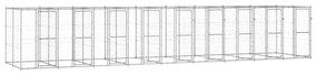 vidaXL Canil de exterior 21,78 m² aço galvanizado