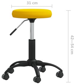 Cadeira de escritório giratória veludo amarelo mostarda