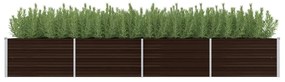 vidaXL Canteiro elevado de jardim aço galvanizado 320x80x45cm castanho