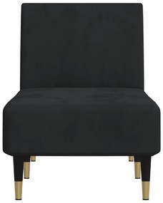 Chaise longue veludo preto