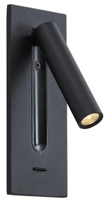 Candeeiro de parede moderno preto incluindo LED - Plaza