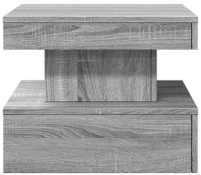 Mesa de centro com luzes LED 50x50x40 cm sonoma cinza-claro