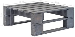 Otomano de paletes para jardim pinho impregnado cinzento