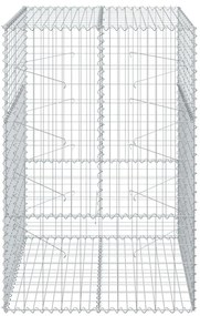 Cesto gabião com cobertura 100x100x150 cm ferro galvanizado