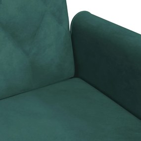 Sofá-cama com apoio de braços veludo verde-escuro