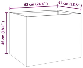 Vaso/floreira 62x47x46 cm aço corten