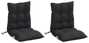 Almofadões cadeira encosto baixo 2 pcs tecido oxford preto