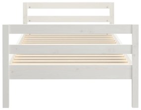 Cama sem colchão 75x190 cm madeira de pinho maciça branco