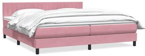 vidaXL Cama com molas/colchão 180x210 cm veludo Rosa