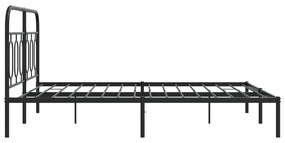 Estrutura de cama com cabeceira 140x190 cm metal preto