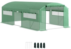 Estufa tipo Túnel 6x3x2 m Estufa de Exterior com 4 Janelas de Malha Co
