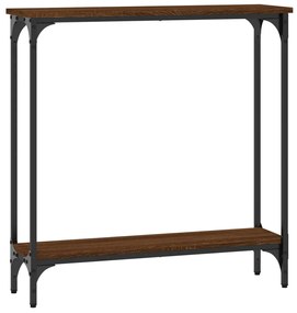 Mesa consola 75x22,5x75 cm derivados madeira carvalho castanho