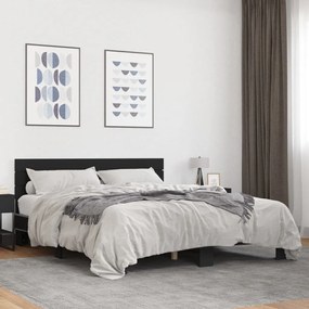 Estrutura de cama 150x200 cm derivados de madeira/metal preto