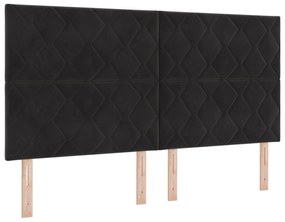 Cabeceira Design Blocos de Diamante Preta 180 cm Veludo
