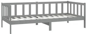 Sofá-cama com colchão 90x200 cm pinho maciço cinzento
