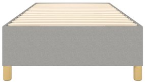 Estrutura de cama sem colchão 100x200 cm tecido cinzento-claro