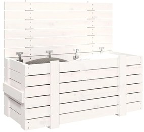 Caixa de arrumação 91x40,5x42 madeira de pinho maciça branco