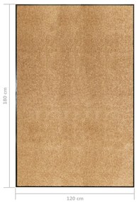Tapete de porta lavável 120x180 cm creme