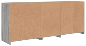 Aparador com luzes LED 162x37x67 cm cinzento sonoma