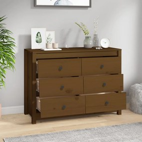 Armário de apoio 100x40x72 cm pinho maciço castanho mel