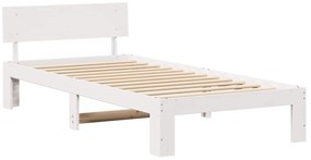 vidaXL Estrutura da Cama Branco 90 x 200 cm Madeira de Pinheiro Sólida
