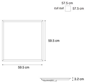 Painel LED embutido branco quadrado com LED 3000K - 6500K - Seagal Moderno