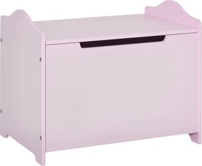 HOMCOM Organizador de Brinquedos Infatil com Tampa Tipo Baú para Crianças Acima de 3 Anos Livros Roupa Brinquedos 60x40x48 cm Rosa | Aosom Portugal