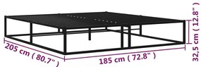 Estrutura de cama 180x200 cm metal preto