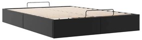 Estrutura de cama otomana sem colchão 140x200 cm preto