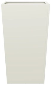 Vaso/floreira de jardim 2 pcs 45x45x75 cm aço branco