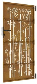 Portão de jardim 85x175 cm aço corten design bambu