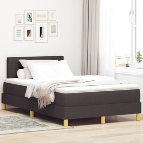 Cama Box Spring com Colchão Castanha Escura 120x200 cm Tecido