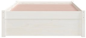 Estrutura de cama 90x200 cm madeira maciça branco