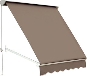 Outsunny Toldo banne Manual Inclinação ajustável Alumínio Poliéster impermeabilizado 70L x 180l cm Taupe Claro | Aosom Portugal