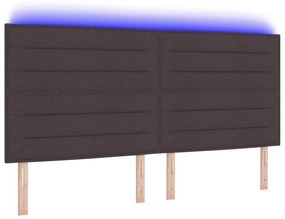 Cabeceira Design Linhas Castanha Escura 200 cm Tecido