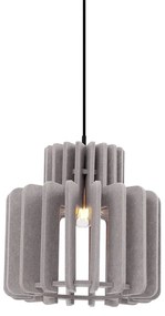 Candeeiro suspenso retro preto com abajur taupe - Felt Retro