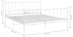 Estrutura de cama 200x200 cm metal branco