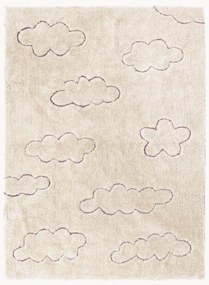 Tapete infantil tecido à mão com relevo e lavável Clouds