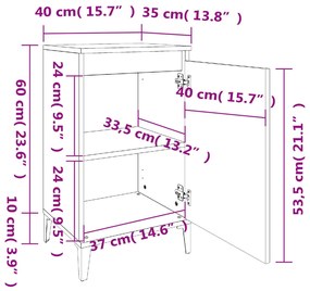 Mesa de cabeceira 40x35x70 cm derivados madeira cinza cimento