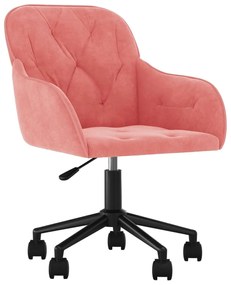 Cadeiras de jantar giratórias 2 pcs veludo rosa